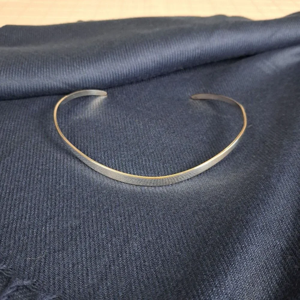 Vintage 1970’s Erik Dennung Sterling Silver Torque Collar Necklace Denmark